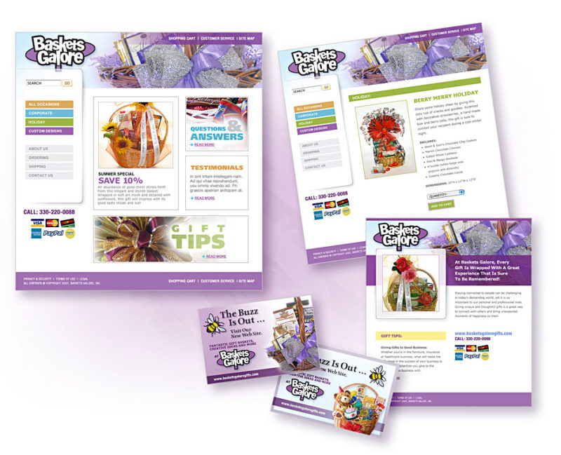 Baskets Galore Identity Package BFL Marketing Communications, Inc.